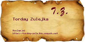 Torday Zulejka névjegykártya